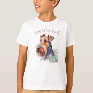 Cute Airedale Dog Floral T-Shirt