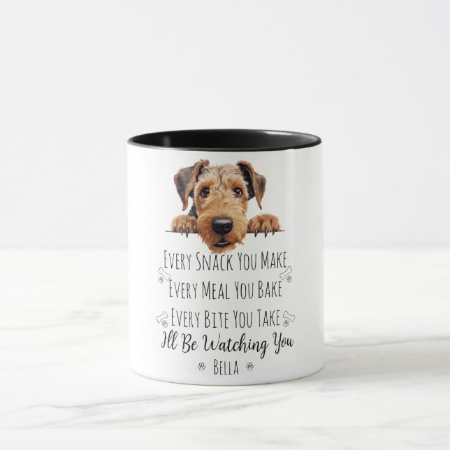 Cute Airedale Dog Funny Custom Mug (Center)