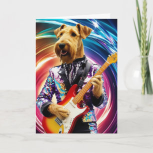 Cute Airedale Rock Star Card