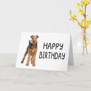 Cute Airedale Terrier Puppy Dog Happy Birthday Card