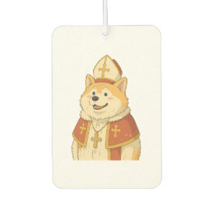 Cute Akita Pope - Funny Dog Design Car Air Freshener