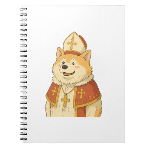 Cute Akita Pope - Funny Dog Design Notebook