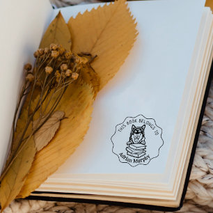 Cute Alaskan Malamute Dog Book Rubber Stamp