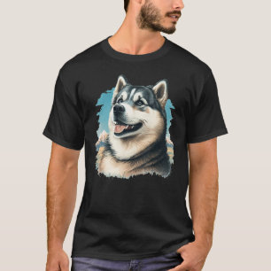Cute Alaskan Malamute Dog on Alaskan Malamute  2 T-Shirt