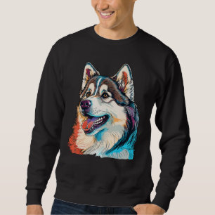 Cute Alaskan Malamute Dog on Alaskan Malamute  3 Sweatshirt