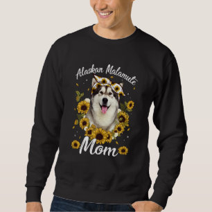 Cute Alaskan Malamute Mum Sunflower Dog Mum Mother Sweatshirt