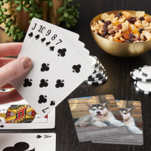 Cute Alaskan Malamute Puppy Dog Template Photo Playing Cards