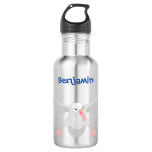 Cute albatross bird flying cartoon illustration 532 ml water bottle