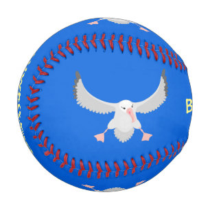 Cute albatross bird flying cartoon illustration baseball