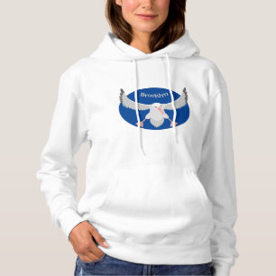 Cute albatross bird flying cartoon illustration hoodie