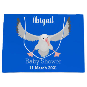 Cute albatross bird flying cartoon illustration large gift bag