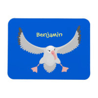 Cute albatross bird flying cartoon illustration
