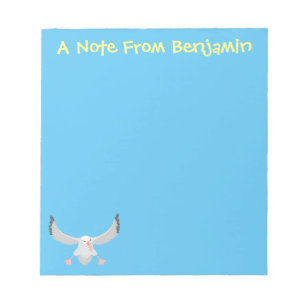 Cute albatross bird flying cartoon illustration notepad