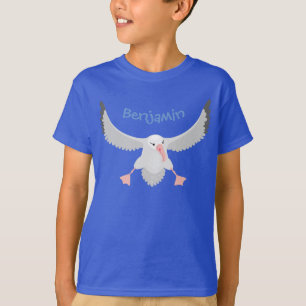 Cute albatross bird flying cartoon illustration T-Shirt