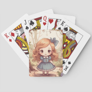 Cute Alice Adventures Wonderland Woodland Art Playing Cards