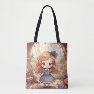 Cute Alice Adventures Wonderland Woodland Art Tote Bag