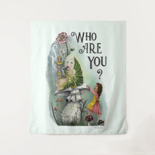 Cute Alice in Wonderland and the Caterpillar Art Tapestry