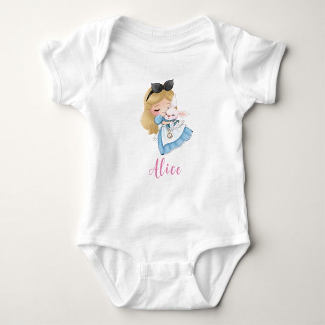 Cute Alice in Wonderland Girl Baby Bodysuit (Front)