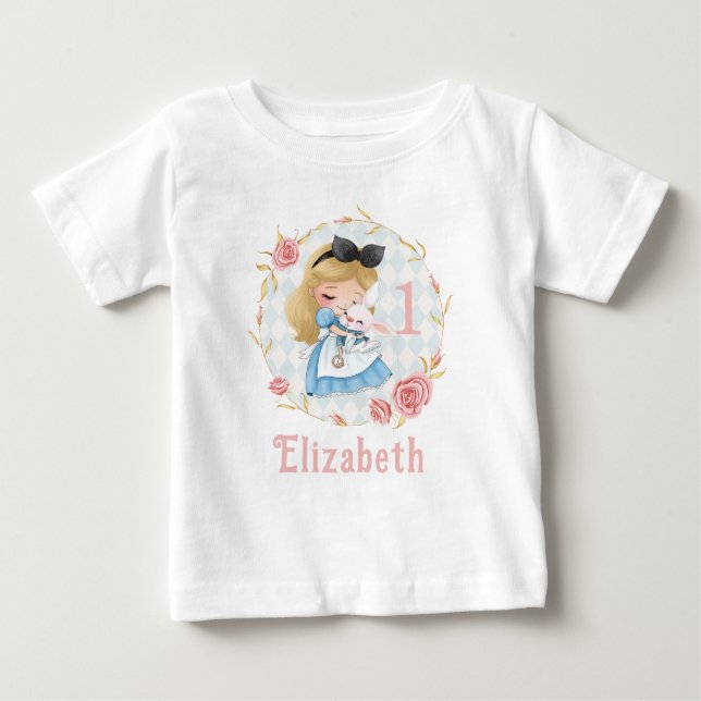 Cute Alice in Wonderland Girl Baby T-Shirt (Front)