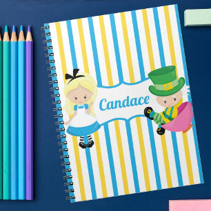 Cute Alice in Wonderland Personalized Kids Notebook