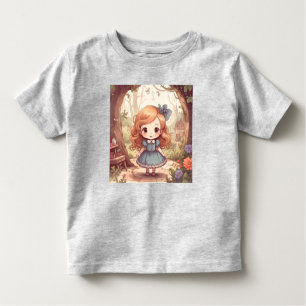 Cute Alice in Wonderland Whimsical Woodland Art Toddler T-Shirt