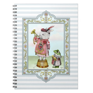 Cute Alice in Wonderland White Rabbit Easter Art Notebook