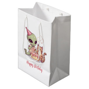 Cute Alien Birthday Party Design Medium Gift Bag