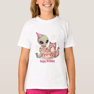 Cute Alien Birthday Party Design T-Shirt