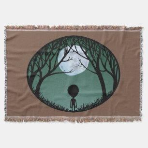 Cute Alien Blanket E.T. Alien Grey Throw Blanket