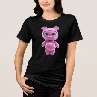 Cute Alien Character Mignon Floating Kawaii Design Tri-Blend Shirt