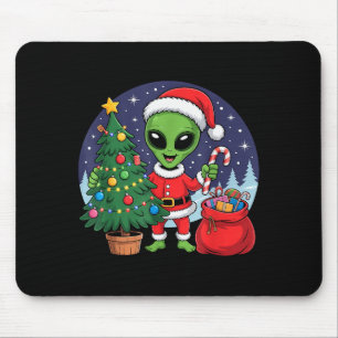 Cute Alien Christmas Tree Lights Xmas Holidays Win Mouse Pad