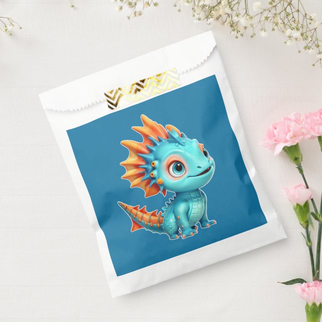 Cute Alien Dragon, turquoise - Favour Bags (Sealed)