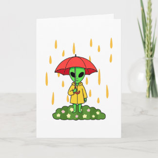 Cute Alien Get Well Soon Card