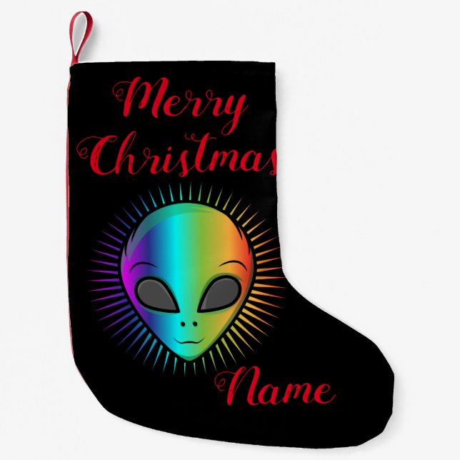 Cute Alien Head Thunder_Cove Small Christmas Stocking (Front)