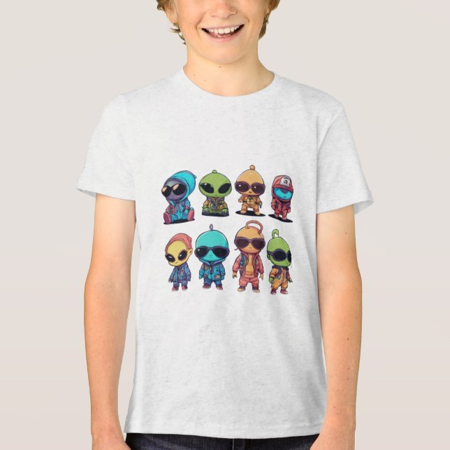 Cute Alien Hip Hop Babies Tri-Blend Shirt (Front)