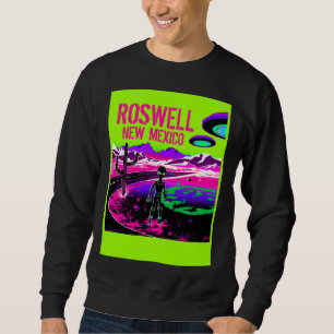 Cute Alien in Area 51 UFOs Sweatshirt
