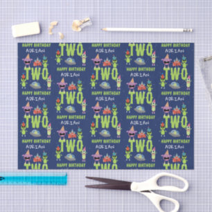 Cute Alien Monster Space Kids Birthday Name Age Tissue Paper