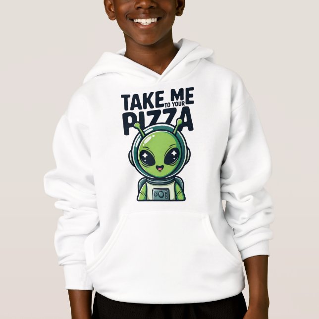 Cute Alien Take Me to Your Pizza Astronaut  (Front)