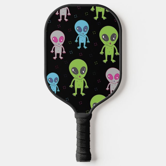 Cute Alien UFO UAP Pickleball Paddle (Front)
