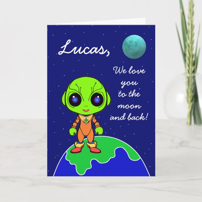 Cute Alien Valentine's Day Card by Jo Images (Front)