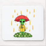 Cute Alien With Umbrella Kawaii Space Character Mouse Pad<br><div class="desc">An adorable alien stands happily in the rain holding a tiny umbrella, creating a charming and playful scene. This cute extraterrestrial character brings together whimsical sci-fi fun and cozy rainy day vibes. Perfect for anyone who loves kawaii aliens, quirky space creatures, and lighthearted cartoon designs. The sweet alien and gentle...</div>