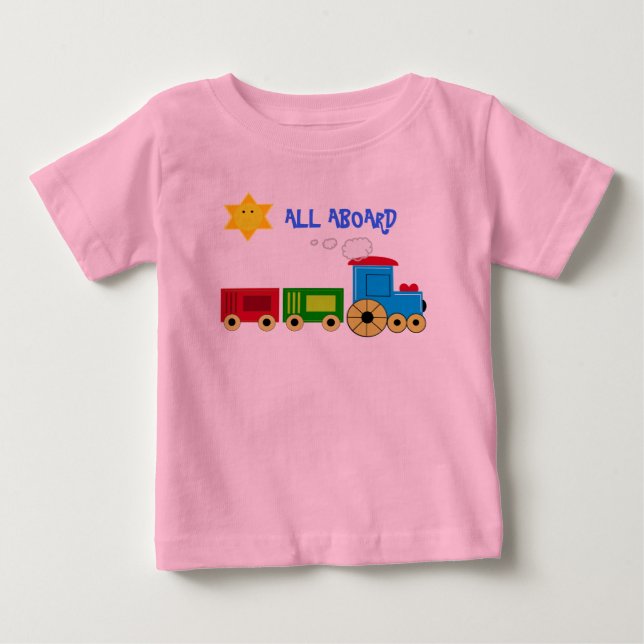 CUTE "ALL ABOARD" INFANT TRAIN TEE (Front)