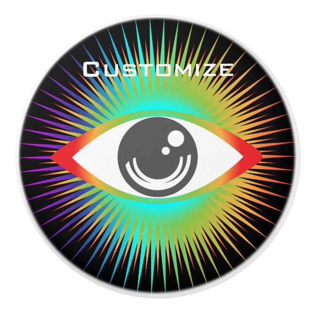 Cute All-seeing Alien Eye Thunder_Cove Ceramic Knob (Front)