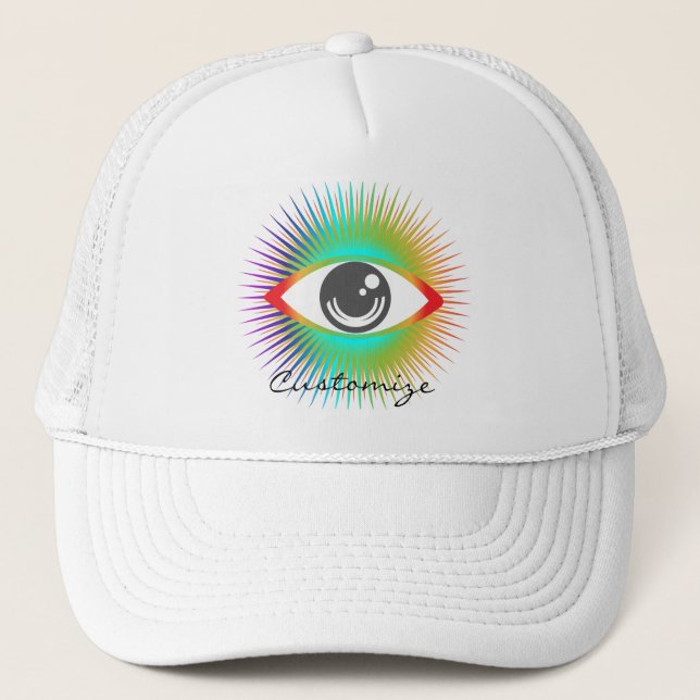 Cute All-seeing Alien Eye Thunder_Cove Trucker Hat (Front)