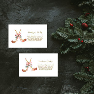 Cute All Stars Bow Hockey Girl Books Baby Shower  Enclosure Card