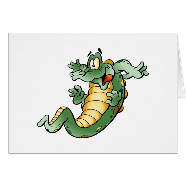 Cute Alligator Cartoon (Front Horizontal)