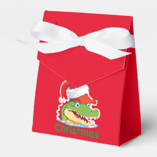 Cute alligator crocodile Christmas Safari Santa  Favour Box