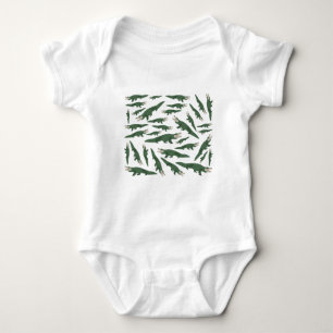 Cute Alligator Crocodile Pattern Baby Bodysuit