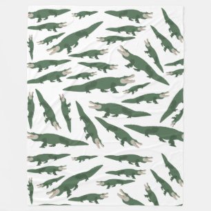 Cute Alligator Crocodile Pattern Fleece Blanket