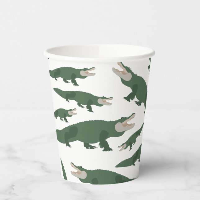 Cute Alligator Crocodile Pattern  Paper Cups (Left)